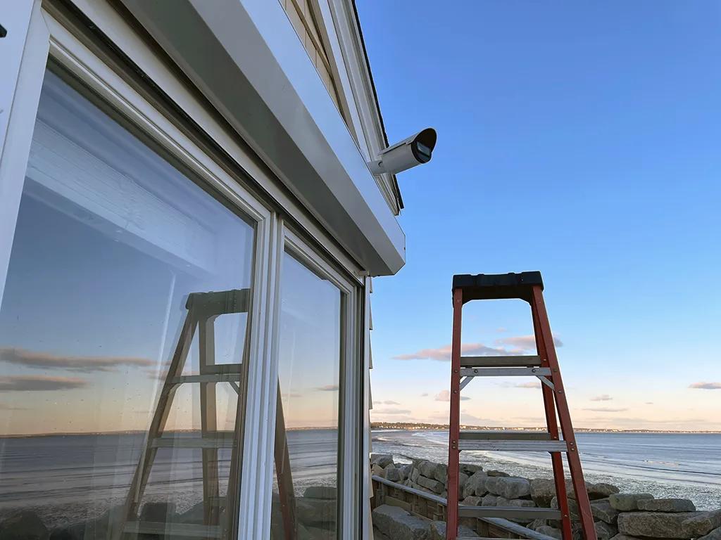 Photographs of the camera installation at Camp Ellis, Maine.